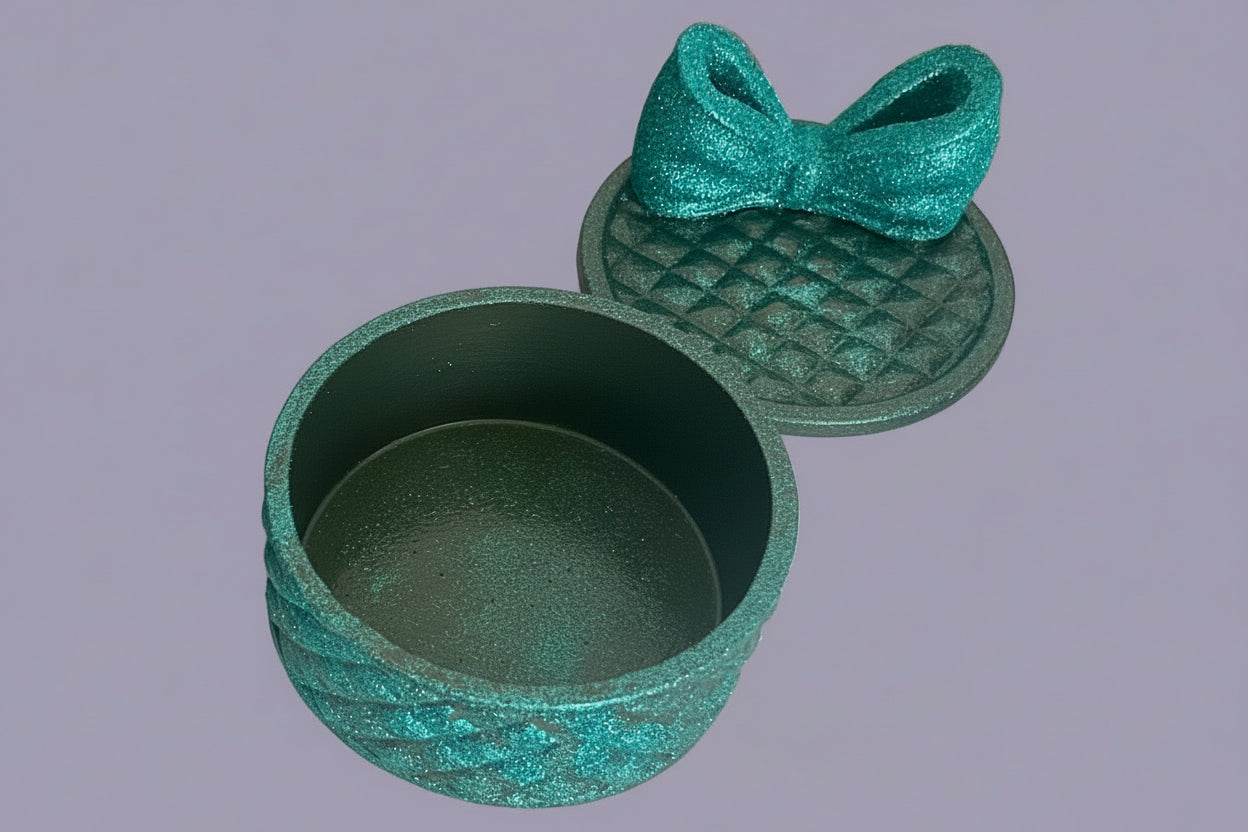 Glitter bow keepsake box